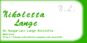 nikoletta lange business card